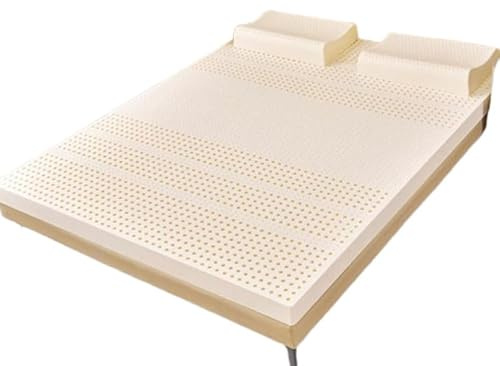 KingWich Colchón de látex natural, suave y cómodo para el hogar, individual y doble, con funda, tamaño individual y completo (tamaño: 135 x 190 cm, color: 5 cm)