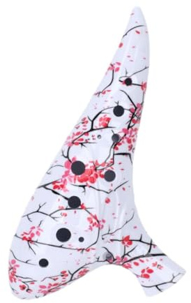 Fenteer Ocarina de 12 agujeros, accesorios profesionales, ocarina C, instrumento musical, regalo para, Rojo