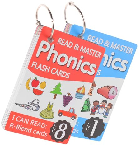 Toyvian Carte Flash Educative Phonics per Carte con Anelli in Metallo Gioco Didattico per Apprendimento Inglese e Sviluppo Linguistico Adatto per Ragazzi e Ragazze