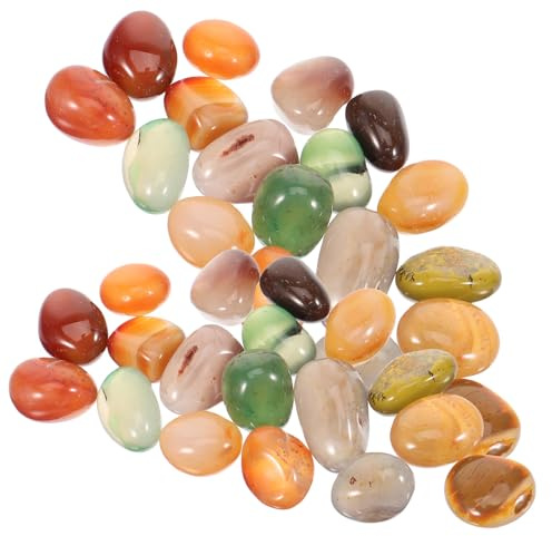 BCOATH Guijarros Decorativos de Agata Lluvia de 0,8-1 Cm, 500 G, Piedras para Acuarios y Macetas, Guijarros Redondos y Lisos para Jardinería y Relleno de Suculentas