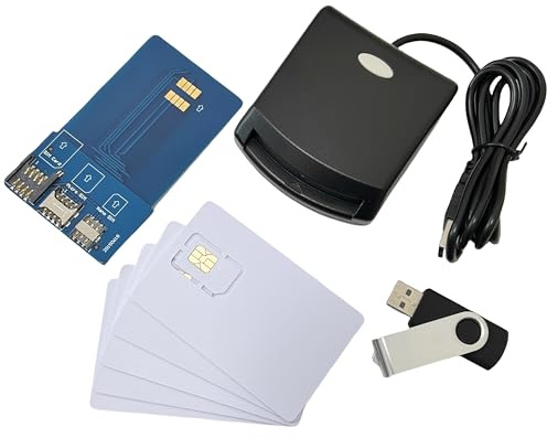 LTE WCDMA ICCID SIM USIM 4G säker kortläsare författare programmerare med 5 tomma programmerbara kort + SIM personaliseringsverktyg av XCRFID