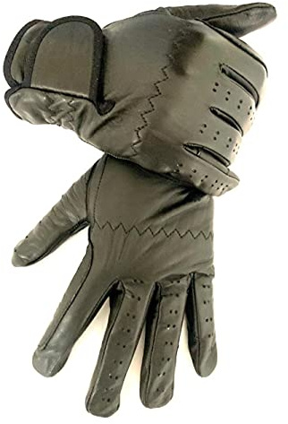 Equestified Ladies Horse Riding Gloves 100% Real Leather Brown, Beige, TAN & Black Women Equestrian Gloves (Medium, Black)