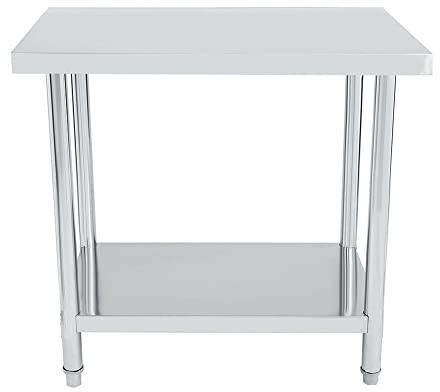 Bc-elec - WT100 Küche Arbeitstisch Verstellbare Füße Gastronomie Gastro Edelstahltisch Küchentisch 100x60cm Edelstahl, Grau