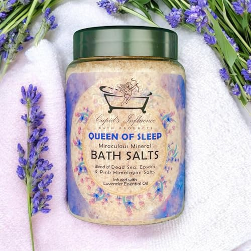 Mineral Bath Salts 500gr Dead Sea Salt, Epsom Salt & Pink Himalayan Salt | Infused with Pure Essential Oils to Encourage Detoxification & Relieve Stress (Lavender)