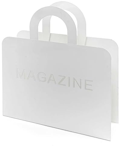 ROCKING GIFTS Revistero Metálico Blanco: Organizador de Revistas, Periódicos y Documentos | Almacenamiento Moderno para Hogar, Oficina o Sala de Espera | Diseño Vertical, Resistente y Estable