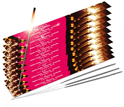 Wunderkerzen-Set Packung mit Wunderkerzen Feuerwerk Kategorie F1 – Tolle Idee für Hochzeiten, Geburtstagsfeiern, Weihnachten und Silvesterparty (40cm x 50 St)