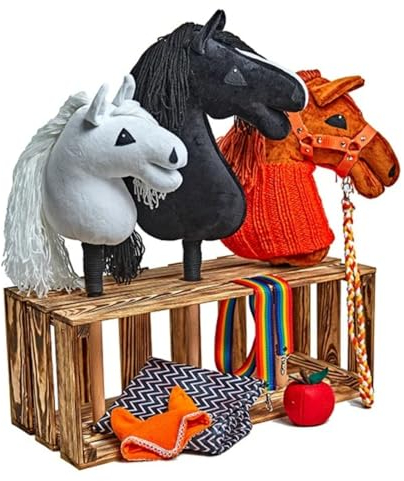 KHT ARIA SHOP | Hobby Horse |Stall für 3 Hobby-Pferde | Pferdestahl für Hobby Horse & Steckenpferde (Lieferung ohne Pferde)