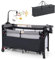 DREAMADE 5 in 1 Reisebett Baby, 120 x 60cm Beistellbett mit Matratze & Wickeltisch, Spieluhr & Spielzeug, höhenverstellbares Babybett für Baby ab Geburt(Dunkelgrau)