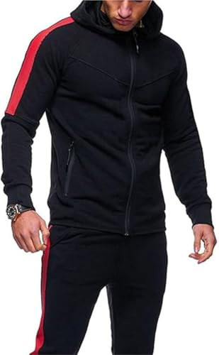 trending babz Ensemble de survêtement unisexe pour enfants Garçons Filles Ensemble contrasté à manches longues en polaire avec zip - Hoodie Haut Bas Jogging Joggers Gym École Taille 7-13 ans, 13 ans