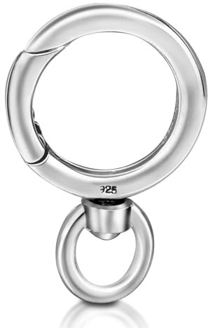 My-Bead großer Federverschluss 20mm drehbare Öse 925 Sterling Silber Spring Buckle Kettenanhänger Halsketten Ersatz & Reparatur DIY Schmuckzubehör