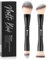 DUcare Pinceaux de Maquillage Duo Pinceau pour Fond de Teint, Contour, Poudre et Tampon Bronzer Double Pinceau de Maquillage 2Pcs noir