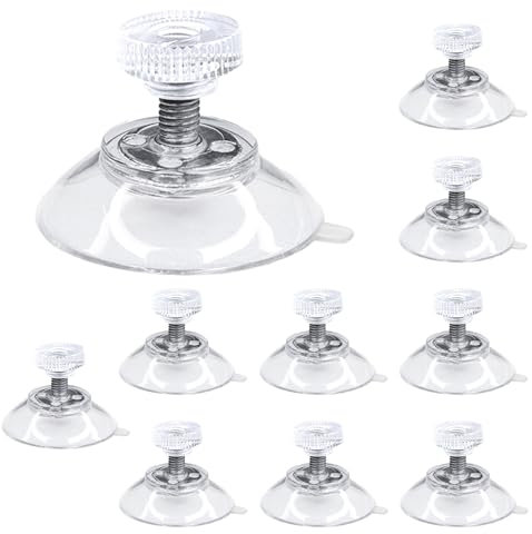 10 Piezas Ventosas,Ventosas para Cristal,Ventosas para Parasol Coche,con Tuerca Moleteada,Sin Necesidad de Taladrar,PVC,para Ventanas,Coches,Decorar,Suspensión (Ø30 mm)