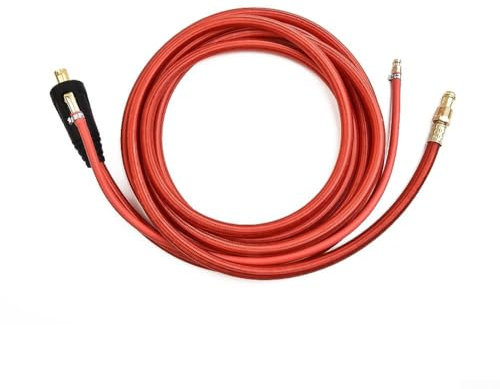 Oniissy Wp26 Torche de soudage TIG à connexion rapide avec câble rouge intégré au gaz, torche Tig WP26 avec tuyau rouge intégré, outil essentiel pour soudage à l'arc argon 250 A