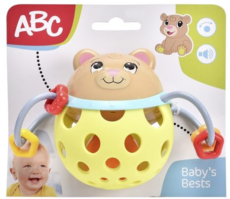 Simba ABC Rasselball Bären, 2-Fach Sortiert, es Wird nur EIN Artikel geliefert, Teddy und Pandabär als bunter Ball mit Rassel, 10cm, ab 3 Monate