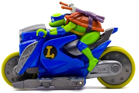 Teenage Mutant Ninja Turtles Backflip Riders 4-Pack, TMNT Rev-Up Motorcycle Toy Vehicles with Backflip Stunt Action, Rubber Tires, Mutant Mayhem Toy Set for Kids Ages 5+