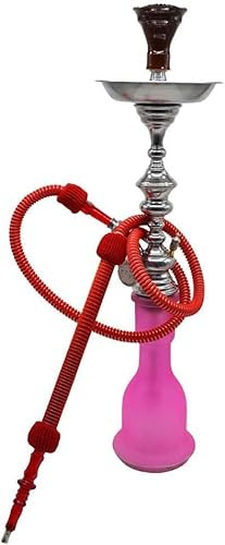 Traditionell egyptisk Shisha, 70 cm, komplett kit med slang, tång och tillbehör, nikotinfri (rosa)