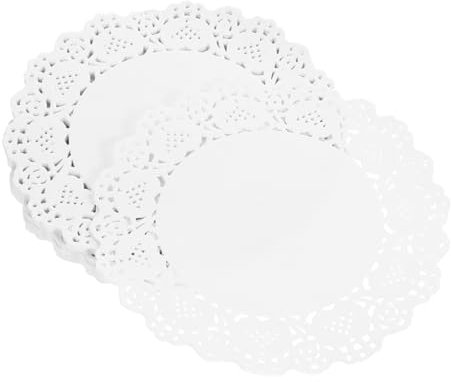 LABRIMP 200 Pezzi Centrini Di Carta Blocco Di Carta Bianca Per Torte Antigrasso