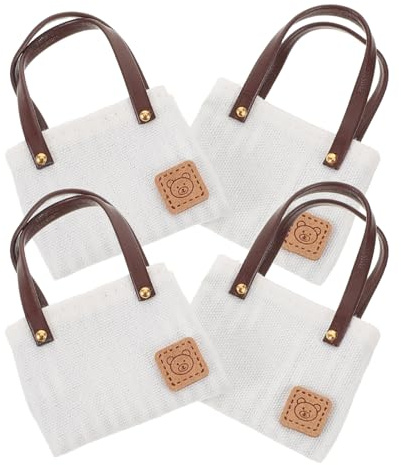 BESTonZON 4stücke Puppen Tasche Miniaturhandtasche für Modellpräsentation Kleine Stofftaschen Puppentaschen Requisite Puppentaschen Modell Puppenhaus Tasche