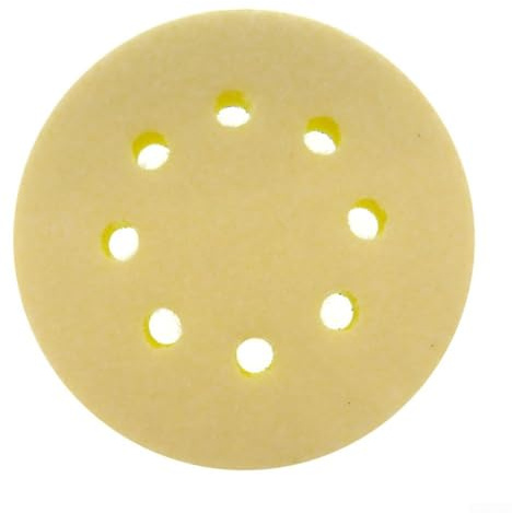 UrbanHui Tampon en mousse pour ponceuse orbitale de 12,7 cm à 8 trous avec double éponge de support pour fixation aux disques de ponçage et patins de ponceuse orbitale dans des conditions humides ou