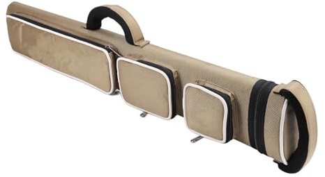 CFTGIW Custodia per Stecche da Biliardo 2 X 4, Resistente all'acqua, Borsa per Trasporto di Bastoncini da Biliardo, con Tracolla e Manico, estremità Color Kaki, Quattro e Due Lungo la Piscina (Cachi)