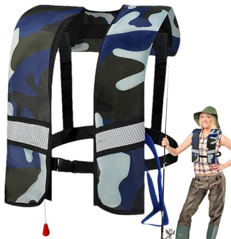 Chaleco salvavidas de natación, chaleco salvavidas inflable, Chaleco salvavidas para navegación inflado automático, Amantes de los deportes acuáticos Herramienta de flotación para garantizar la