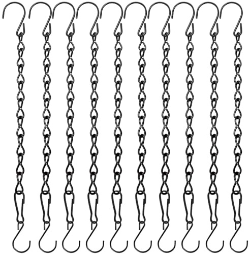 YINGFENG 10 Pack 9.5 Inch Black Hanging Chains, Garden Plant Hangers for Hanging Bird Feeders, Billboards, Chalkboards, Basket, Planters, Lanterns, Wind Chimes and Decorative Ornaments Etc.