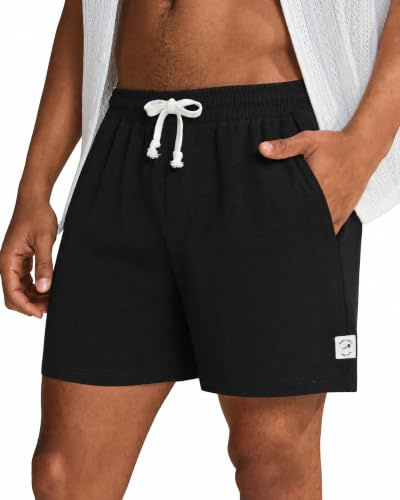 maamgic Running Shorts Men with Zip Pockets Elastic Waist, Stretch Breathable Cotton Gym Shorts for Jogger Workout,Casual Sports Shorts