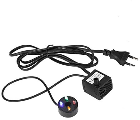Pssopp Bomba de Agua Sumergible para Acuario, 2W, con 4 Luces LED Coloridas, Filtro para Pecera, Estanque, Fuente, Jardín