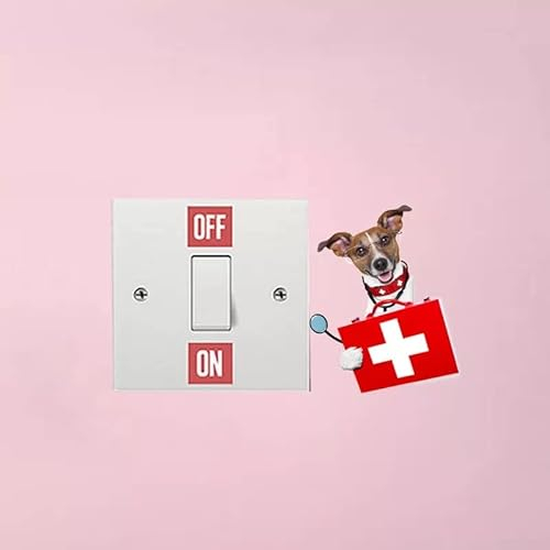 SHMAZ Der Hundedoktor mit dem Erste-Hilfe-Set-Schalter-Aufkleber, Wandaufkleber, Heimdekoration