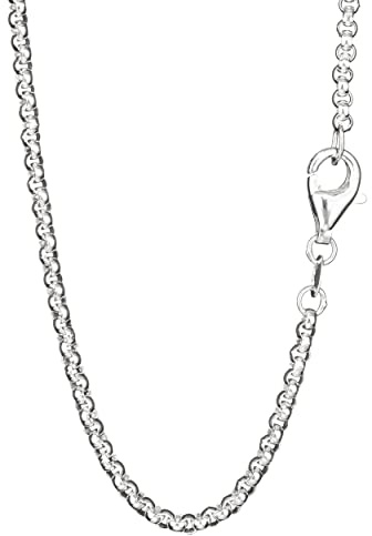 NKlaus Collana 50cm con catena a piselli in argento 925, collana da donna larga 2mm 5494