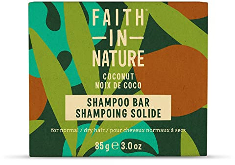 Faith in Nature Saponetta Shampoo Naturale al Cocco & Karité, Idratante, Vegana e Non Testata su Animali, Senza SLS e Parabeni, Capelli Normali e Secchi, 85 g