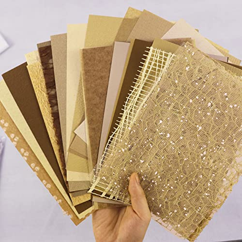 30 Pièces Papier Cartonné, Papier Scrapbook Décoration de Collage Mural, 21 x 14,8 cm pour le Bricolage Scrapbooking la Fabrication de Cartes la Perforation Autres Travaux Manuels sur papier (Or)