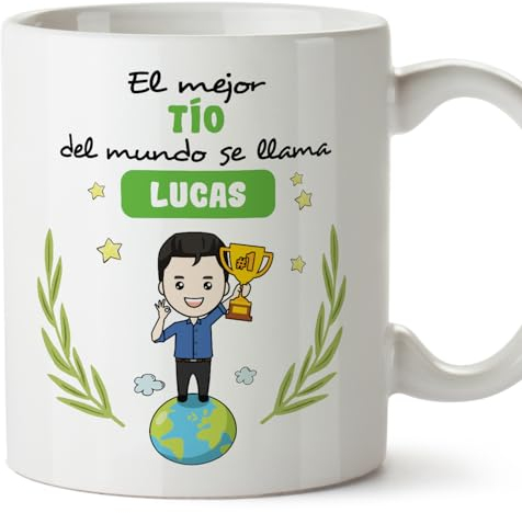MUGFFINS Tazas Personalizadas para TÍO - En Español - Eres Mejor del Mundo - 11 oz / 330 ml - Regalo personalizable original y divertido