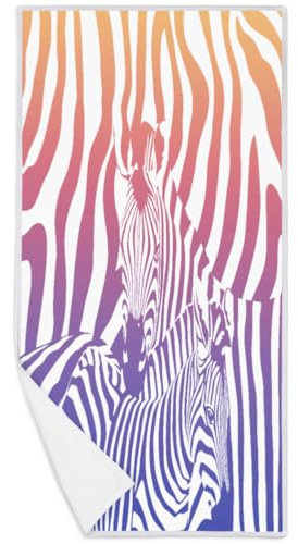 Schnell trocknendes Handtuch, Zebramuster, Mikrofaser-Handtücher für Strand, Sport, Fitnessstudio, Spa, Yoga, Badezimmer, 76 x 38 cm