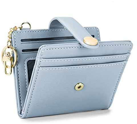 MUIIKOLA Portefeuille Mince,Portefeuille Femme Mince RFID Blocking,Portefeuille Femme en Cuir Petit,Porte-Cartes de crédit avec Porte-clés,Pochette à Monnaie avec Fermeture à glissière