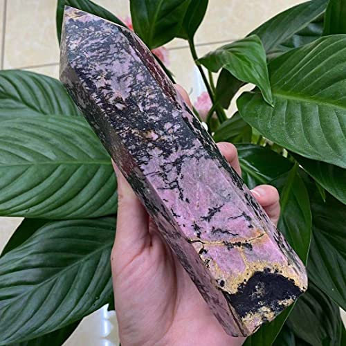 BIANMTSW Decoración del hogar Roca Natural Rodnite Cuarzo Agujero Varilla curativa Piedras Inicio Colecciones (Size : 500-550g)