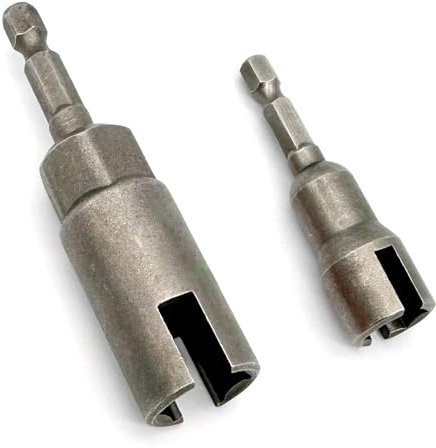 Yoliko 2 Pcs 1/4 5/16 3/8 Wing Nut Driver Wing Nut Drill Bit Socket Wrenches 1/4 inch Hexagon Head Drill Driver Bits for Panel Nuts Screws Eye C Hook Bolt