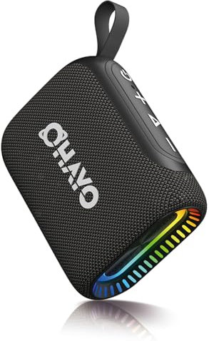 OHAYO Cassa Bluetooth Ultra Portatile con RGB, Mini Speaker Bluetooth 5.3, Impermeabile IPX7, Durata Della Batteria di 24 Ore, Accoppiamento Stereo, Perfetto per Feste e Sport all'aperto