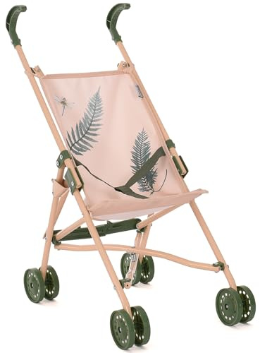 Roma Poussette RHS Fern pour poupée - Jouet écologique pour poupée - À partir de 2 Ans, crème/Vert, Tissu recyclé, Pliable, Portable, première Poussette idéale, Cadeau de Noël