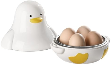 Cuiseur À Œufs – Aluminium PP 6,02 Pouces | Chaudière À Oeufs | Cuiseur À Vapeur Pour Œufs Au Micro-ondes | Machine À Œuffs Durs Et Mous Offrant Une Cuisson Sûre Et Jusqu'à 4 Ufs À La Fois, I