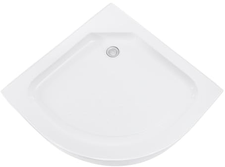 Duschkar 80 x 80 cm fjärdedels platta duschkar av akryl duschbas vit halkfri struktur duschkar komplett set