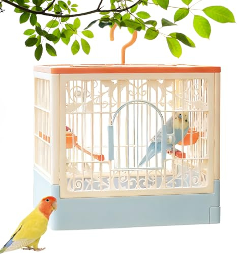 Grande Volière pour Oiseaux,Transport avec Aération - Lâmpadas Noturnas RGB LED COM Ajuste De Brilho,pour Canaris Perroquets Calopsittes Nourriture Jeu Vol Intérieur et Extérieur