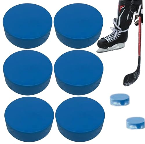 Nuiorfty 6 st hockeypuckar 3 x 1 lätta ishockeypuckar med nätbärväska officiell storlek skum för pinnhantering och träning, blå