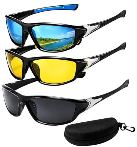 3Pcs Polarized Cycling Glasses, Hiking Sunglasses, Running Glasses For Men