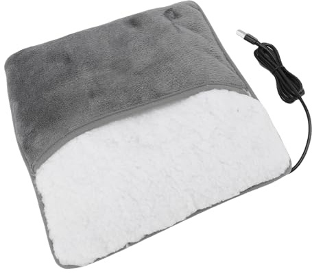 Eminchu Scaldapiedi Elettrico, Tappetino Riscaldante per Piedi in Morbido Pile, Tappetino Riscaldante per Piedi con Presa USB, Elettrico Senza Acqua per Letto, Addome, Schiena, Crampi, Ufficio,