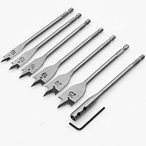 7 tgl Flachfräsbohrer Satz Set Flachfräser Holzbohrer Fräser Bohrer 10-25 mm