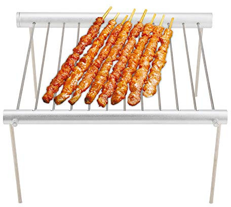 EBTOOLS Tragbarer Grillrost, Camping, Faltbar, Kompakt, Leicht, Edelstahl, Für Camping, Wandern, Picknick