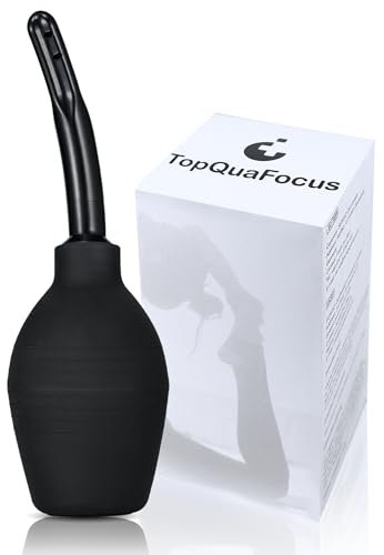 TopQuaFocus 294 ml Klistierbirnen-Set für Männer und Frauen Darmreinigung, Analdusche, Vaginaldusche, Dusche Einläufe, 12cm Spitzen (schwarz)