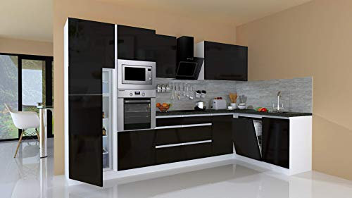 Respekta Lorena Küchenzeile, Holzwerkstoff, Weiß, 345 cm