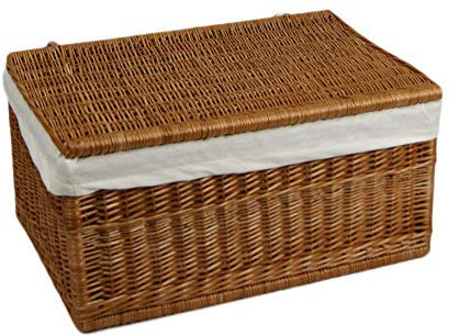 animal-design Cesta portabiancheria in vimini con coperchio e inserto in tessuto lavabile, dimensioni 1